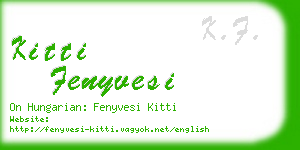 kitti fenyvesi business card